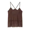 Top Camisola Transparente Bordado Femenino Sexy de Moda Elegante Nuevo Estilo Europeo y Americano Z Transfronterizo 0881022