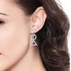 Pendientes europeos y americanos de plata de ley 925 con circonitas, pendientes triangulares redondos con temperamento, pendientes para mujer, venta directa de fábrica