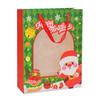 Saco de presente de Natal para janela compra transfronteiriça saco de papel de mão 210g papel cartão branco Papai Noel saco de presente de mão 1