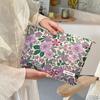 Bolsa de Cosméticos Retro con Flores en Relieve para Mujer, Monedero Portátil, Bolsa de Almacenamiento, Clutch de Alta Gama, Bolsa Interior
