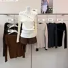 Suéter de Punto de un Solo Hombro Estilo Nuevo Otoño Temprano 2026 para Mujer, Top Interior de Corte Ajustado