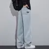 Jeans Masculino Estilo Americano Primavera e Outono 2026, Calças Largas Tendência High Street Masculinas, Calças Retas Casuais Largas