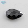 Huagang pedra preciosa formato de pera superfície dupla de tartaruga preta zircônia pedra solta formato de gota superfície xadrez zircônio preto superfície do anel CZ atacado