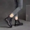 Botines Planos de Tobillo Estilo Étnico Retro para Mujer 2026 Nueva Moda Suela Suave Versátiles Cómodos Punta Redonda Botas para Mamá