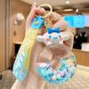 Pingente de Areia Líquida de Cristal, Chaveiro Cinnamoroll Flutuando em Óleo, Garrafa de Derivação Fofa, Pingente para Mochila de Menina
