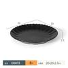 Plato redondo de melamina, vajilla de imitación de porcelana, disco de plástico, plato de buffet para restaurante, plato negro, plato de arroz cubierto comercial