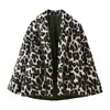 Ins estilo europeo y americano transfronterizo 2026 nueva moda elegante para mujer al por mayor para el trabajo retro estampado de leopardo holgada chaqueta de algodón