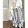 Pantalones de Niña Primavera y Otoño 2026 Estilo Nuevo Pantalones Rectos con Graffiti para Niñas, Pantalones Casuales Súper Elegantes, Pantalones Largos de Primavera para Niños