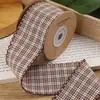 Estilo Británico Cuadros Finos Cinta con Borde de Gancho Lazo Hecho a Mano DIY Accesorios para el Cabello Pinza para el Cabello Ropa de Muñeca Accesorios para Ropa