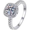 Versión coreana de anillo de moissanita con bolsa cuadrada S925 Temperamento de lujo ligero para mujer Anillo de diamantes incrustados Regalo de San Valentín una generación de cabello