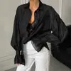 Camisa elegante de manga acampanada estilo francés FCB para mujer, top transpirable de Tencel de corte holgado para el verano 2026