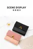 Nuevo Tarjetero y Billetera Compacta para Mujer Estilo Coreano Plegable en Tres Mini Estuche para Tarjetas con Múltiples Ranuras