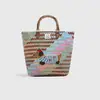 Bolso de Viaje Procesado y Personalizado, Bolso Cubo Portátil, Cesta de Verduras Tejida a Mano de Teckel a Rayas Retro