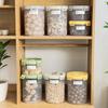 Frasco Sellado de Grado Alimenticio Plástico Engrosado Transparente Caja de Almacenamiento Frasco Redondo para Almacenar Snacks Frasco a Prueba de Humedad para Granos