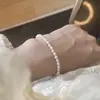 Colar de Pérolas Junxie Shijia para Bebê 2mm Alto Padrão Redondo Pequeno Arroz Levemente Luxuoso Colar 14K Joia Versátil para Mulheres