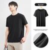 Qualidade de manga curta camiseta verão novo homem slim-fit moda meia manga T-shirt pescoço redondo cor sólida T-shirt top roupas all-matching
