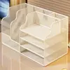 Estante de escritorio para archivos, estante multifuncional de oficina para archivos, estante de escritorio multicapa compartimentado para almacenamiento de documentos, estante organizador de libros