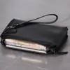 Bolsa de Mão Masculina de Couro Genuíno de Alta Qualidade Moda Casual Bolsa de Mão Couro Bovino Camada Superior Luxo Viagem de Negócios Bolsa de Mão