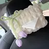 Caja de Pañuelos para Coche Caja de Pañuelos Creativa de Tulipán para Coche Bolsa Colgante para Pañuelos Caja para Reposabrazos Decoración Interior de Coche para Mujeres