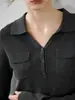 Suéter de Punto de Lana para Mujer con Cuello en V Estilo Minimalista Old Money, Nuevo Estilo Otoño con Doble Bolsillo, Top de Manga Larga de Color Sólido para Mujer