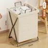 Cesta de ropa sucia con tapa, cesta de almacenamiento de ropa sucia plegable, cesta de lavandería para baño, cesta de almacenamiento de ropa de gran capacidad para baño