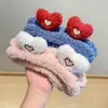 Faixa de cabeça fofa estilo coreano para lavar o rosto, faixa de cabeça fofa com orelhas de gato de desenho animado para outono e inverno, faixa de cabeça e pulseiras de alta elasticidade