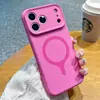 Funda de Silicona Líquida Burom Color Dopamina Bloqueo de Color Compatible con Apple 18Promax Fuerte Succión Magnética 17pro Tacto de Piel