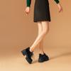 Zapatos de Cuero con Plataforma Alta para Mujer, Nuevo Modelo de Primavera, Brillantes y Cómodos, Aumentan la Altura en 10 cm, Zapatos de Vestir Versátiles Estilo Británico
