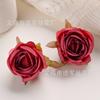 Cabeça de flor rosa de simulação flor de seda material para guirlanda DIY flor rosa retrô europeia acessórios para roupas de casamento chapéu
