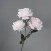 Rosa Artificial Venta al por mayor Transfronteriza Amazon Individual 3 Cabezas Rosa Artificial de París Flor Artificial Flor de Boda Pared de Flores DIY
