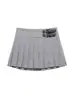 Comercio Exterior Mayorista Europeo y Americano Moda Femenina Versátil 2025 Primavera Nuevo Pantalón Culotte de Plegues Anchos a Cuadros