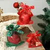 Nova Sacola de Doces de Natal Transfronteiriça Estampagem a Quente Fita Dourada Laço Rede Sacola Festa Biscoito Embalagem de Presente Sacola de Presente