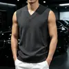 Suéter Chaleco de Color Liso para Hombre Europeo y Americano Otoño/Invierno 2026 Chaleco de Punto sin Mangas Cuello en V Ropa Casual para Hombre