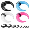 Fábrica transfronteriza acrílico UV cuerno de hélice anillo de cuero de caucho negro multicolor aro para hélice de oreja nariz venta al por mayor
