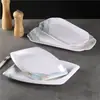 Pratos retangulares de melamina, qualidade comercial, plástico similar à porcelana, para hotéis, restaurantes, pratos de hot pot e para servir acompanhamentos com carne grelhada