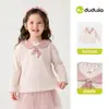 Temporada de Volta às Aulas: 69,9 por quaisquer 3 itensCamisetas de manga comprida infantis da Dudu, blusas básicas de outono para meninos, roupas de outono para meninas