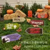 Nuevo Cartel de Halloween Transfronterizo para Jardín, Señal Direccional para Fiesta, Decoración Exterior para Césped, Cartel de Halloween