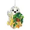 Atrapasol Halloween Nuevo Producto Transfronterizo Fantasma Lindo Acrílico Fantasma 2D Decoración Colgante para Ventana de Jardín Decoración del Hogar