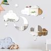 Decoración de Pared con Espejo de Luna y Nube 3D Pegatina de Pared de Espejo Acrílico Calcomanía de Pared de Estrella y Nube Autoadhesiva Espejo Suave