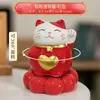 Estatueta de Gato da Sorte em Cerâmica, Decoração de Carro, Pequeno Presente Cultural e Criativo, Decoração de Feira, Artesanato Cerâmico de Comércio Exterior