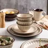 Procesamiento Personalizado Jingdezhen Color Bajo Esmalte Alta Temperatura 2026 Nuevo Vajilla Retro Francesa Cerámica Juego de Cuencos y Platos para Uso Doméstico