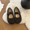 Zapatos Mary Jane de Lana Estilo Coreano Reductores de Edad Zapatos de Algodón Estilo Otoño/Invierno Con Terciopelo Adicional Suela Suave Antideslizante Zapatos Individuales Peludos Versátiles para el Viaje Diario