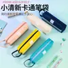 Bolsa de armazenamento criativa estilo coreano, simples e fresca, de grande capacidade, unissex, estojo longo com zíper de tecido Oxford para estudantes