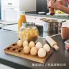 Bandeja de Huevos de Madera para Cocina Estante Doméstico para Almacenamiento de Huevos en Refrigerador Bandeja de Desayuno Soporte Fijo de Madera para Huevos de Escritorio