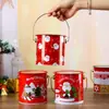 Cubo de mano de caramelo transfronterizo Regalo de Navidad snack de galleta juguete almacenamiento cubo de hierro Regalo de Navidad para niños embalaje