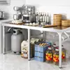 Mesa Plegable de Acero Inoxidable, Mesa Larga para Uso en Exteriores, Mesa Comercial Portátil para Mercados Nocturnos, Barbacoas y Montaje de Puestos, con Hueco Alto para Colocar Artículos