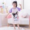 Pijama para niños camisón de niña verano delgado manga corta algodón peinado niña princesa estilo occidental niños medianos y grandes vestido para casa