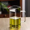 Infusor de té Gong Dao Bei de Vidrio Resistente al Calor de Alto Boro con Mango de Madera Integrado de Alta Calidad Separador de Té con Forma de Media Luna Tetera de Vidrio Nueva