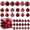 Decorações de Árvore de Natal Transfronteiriças Conjunto de Bolas Plásticas Galvanizadas Pingente de Árvore de Natal Bola Pendurada 36 Peças Decoração de Bola de Natal