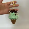 Hilo Terminado Crochet Muñeca Pan Adorno Hecho a Mano Dibujo Animado Forma de Comida Muñeca Llavero Colgante